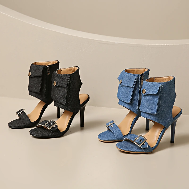 2025 المفتوحة تو خنجر أحذية الحفلات الصنادل الصيفية الأحذية أحذية نسائية الخريف موضة جديدة سستة مشبك معدني الصنادل النسائية #6