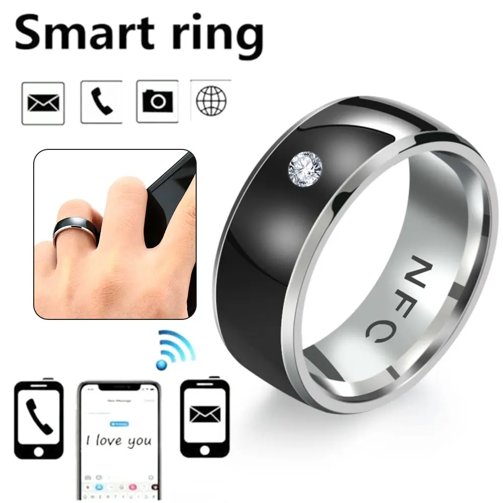 1PC NFC Multifunctional Smart Finger Digital Ring For Connect All Android Phones Equipment Titanium Steel Couple Ring Jewelry