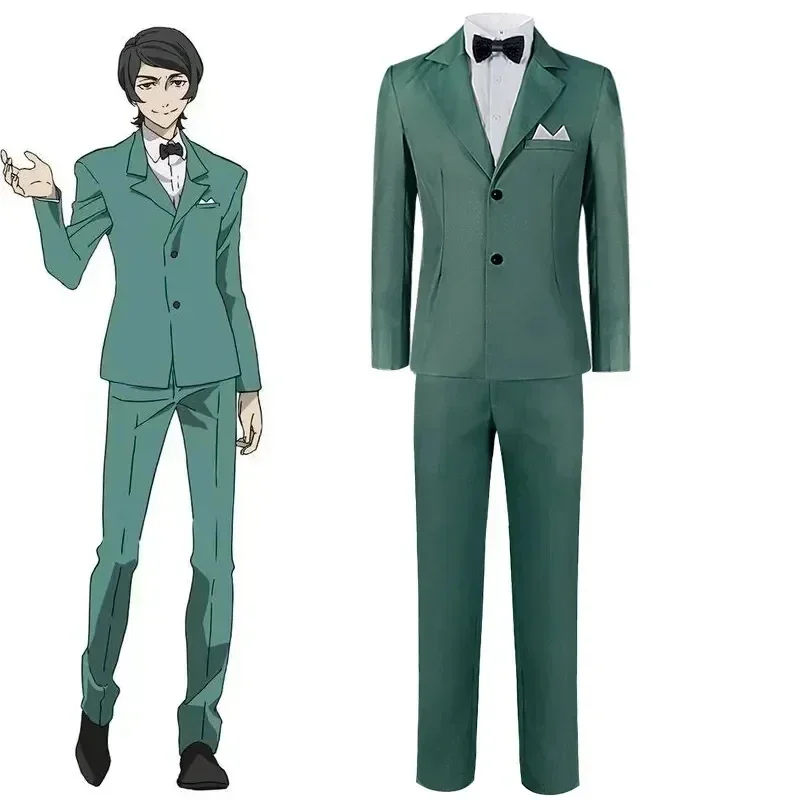 Anime Bungo Stray Dogs Cosplay traje Mushitarou Oguri Cosplay disfraz ropa uniformes conjuntos chaqueta japonesa camisa pantalones Hallo @ 0Z *