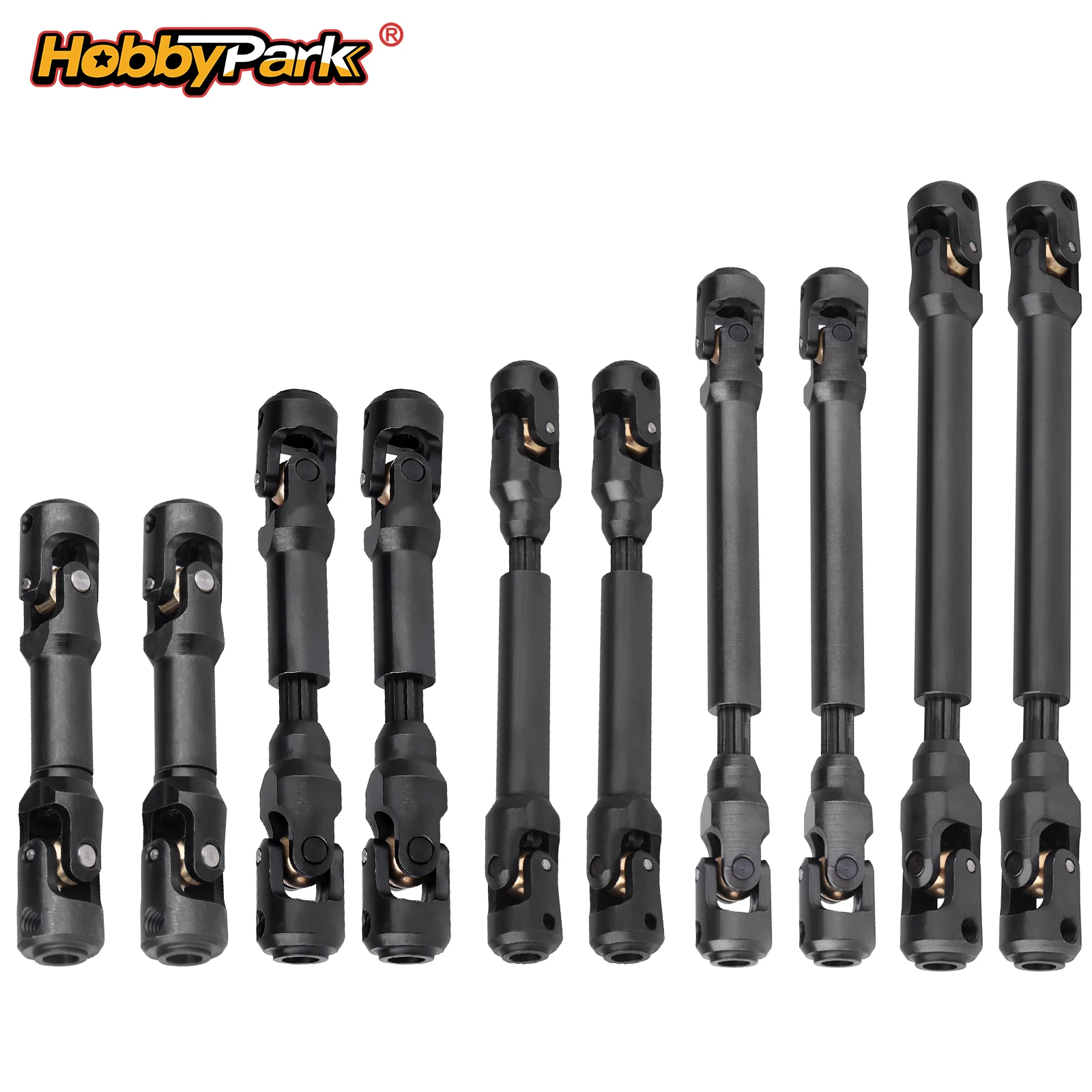 HobbyPark Upgrade Hochleistungs-Stahl-Kardanwellen-Set für Axial SCX10 II III TRX4 Redcat Gen8 Gen7 Element 2 Stück
