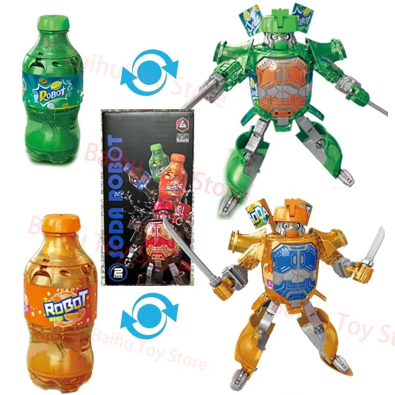 NEW Transformation Soda Robot Action Figure Cola Can Figures Soda Beverage Figurine Home Decor Model Doll Toy For Children Gift