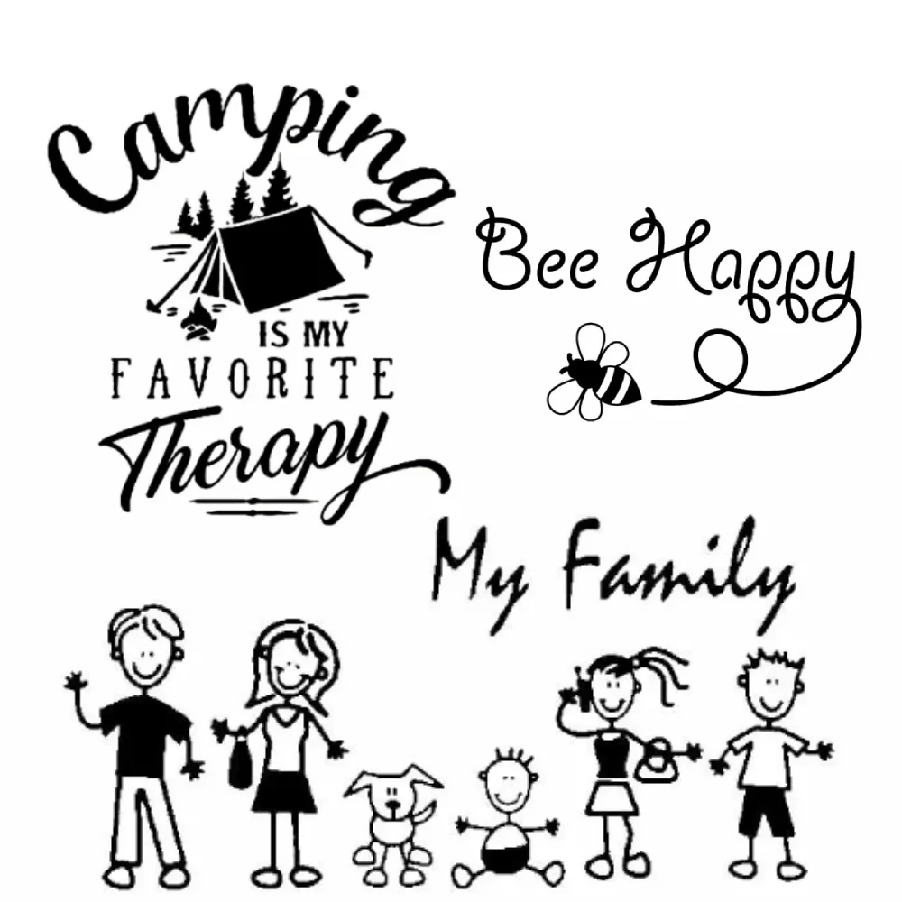 

Camping Is My Favorite Therapy Quotes Trees Outdoors Nature Car Stickers for RV Off-road Vehicle Laptop Helmet Trunk Window