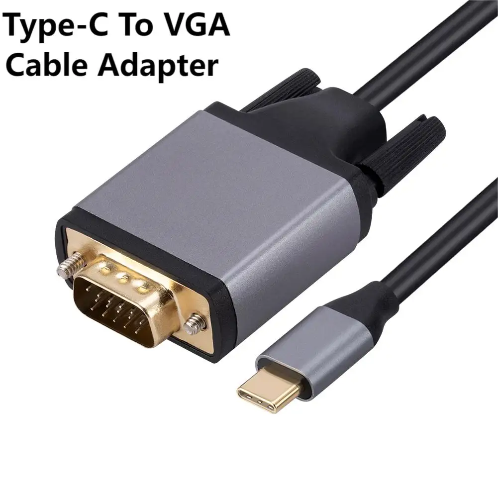 Кабель-преобразователь из алюминиевого сплава с разъемами USB 3,1 типа C на VGA, 1080P, 1,8 м, 10 Гбит/с
