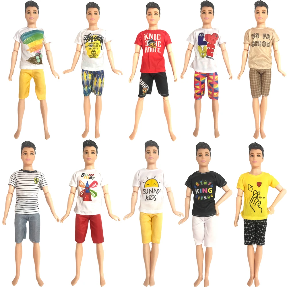 1 Set Male Doll Clothes Daily Wear Casual Suit Sweatshirt Pants Party Suit Man Doll Clothes For KEN Doll Accessories JJ