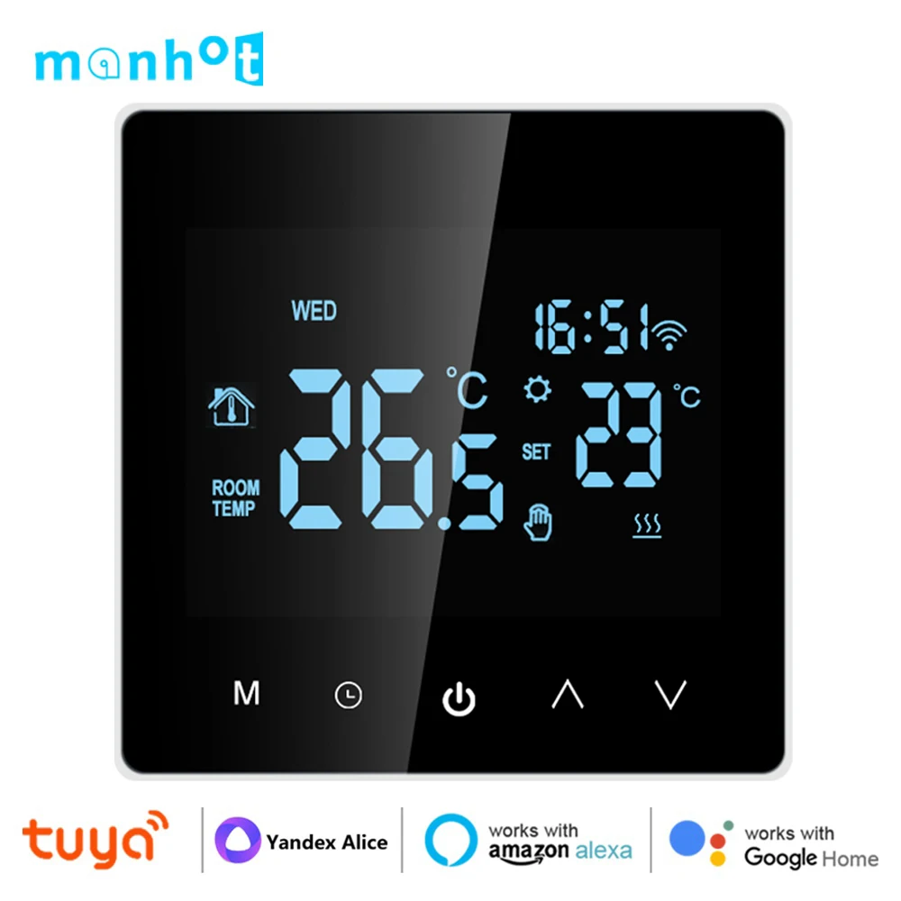 Tuya Smart Wifi Thermostat Electric Floor Heating Water/Gas Boiler Thermostat LCD Touch Temperature Control Google Home Alexa