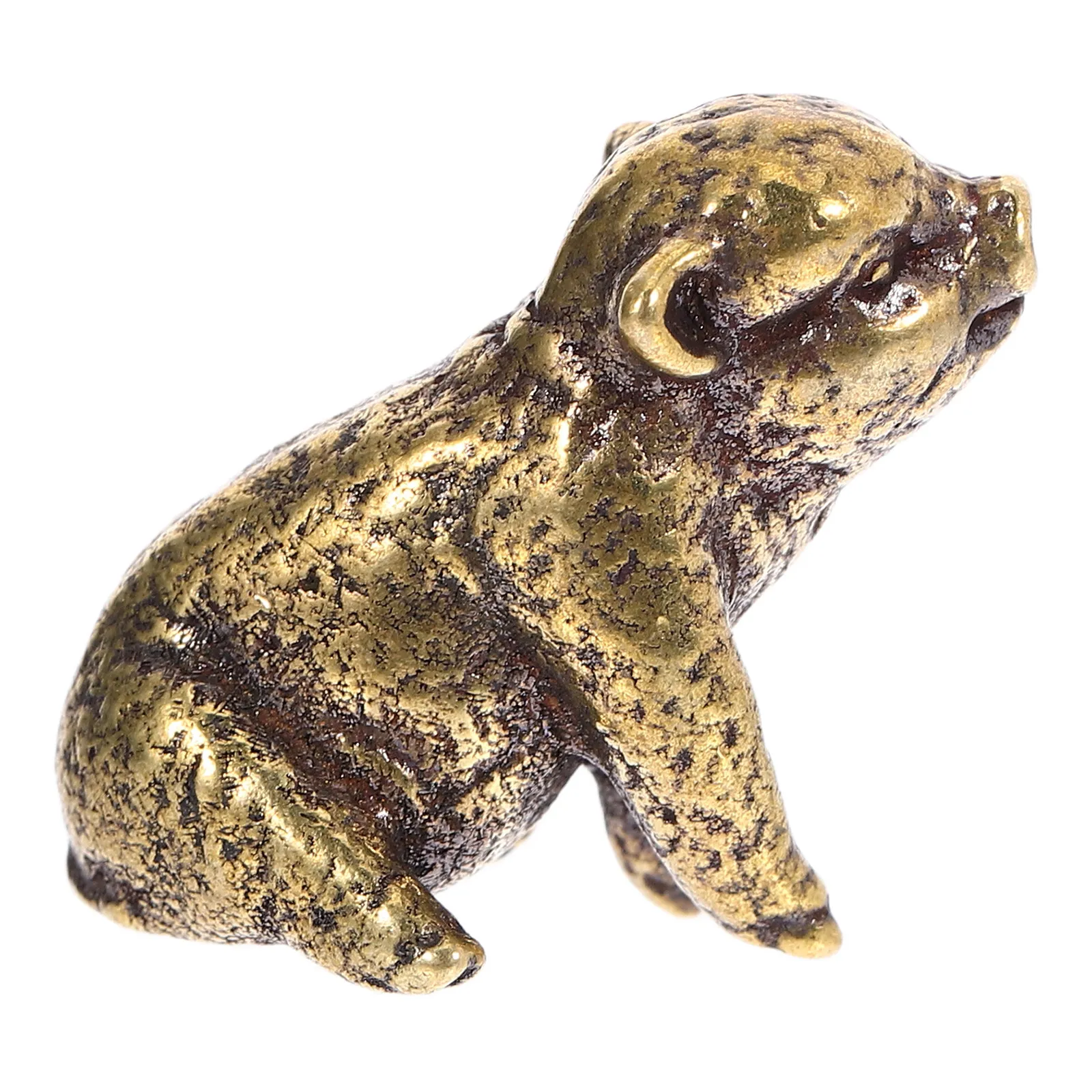 Brass Pig Ornament Vintage Copper Finish Smooth Round Surface Safe Handheld Desktop Art Decor Creative Small Pig Shape Home