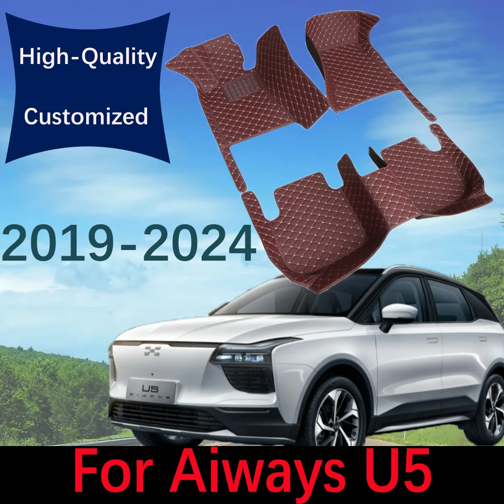 

Custom Leather Car Floor Mats For Aiways U5 2019-2023 Automobile Carpet Rugs Foot Pads Interior Accessories