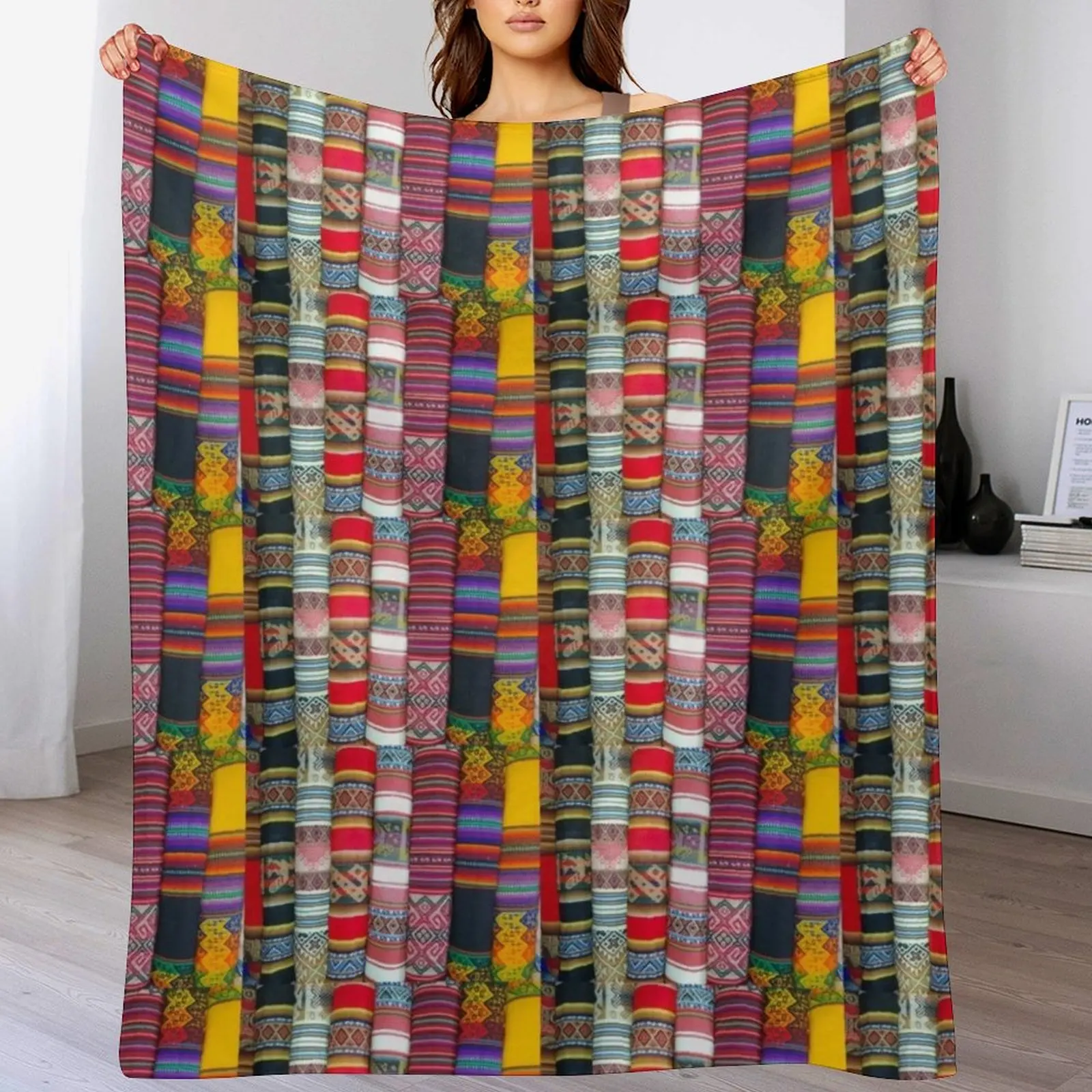 

Peruvian Textiles Throw Blanket Winter beds for winter sofa bed Cute Plaid Blankets