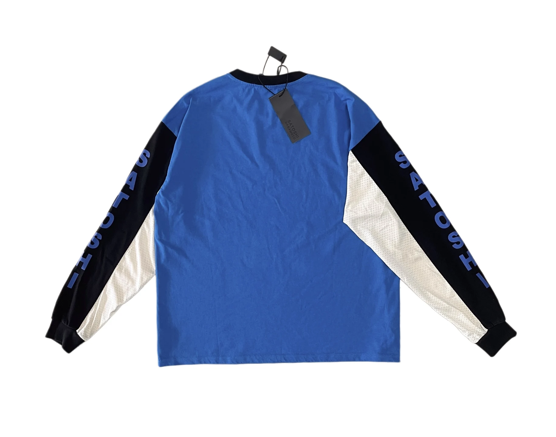 Top Quality Satoshi Green Multi Color Patchwork Crew Neck Long Sleeve Sweatshirt Cotton Three Color Spliced Sweatshirt