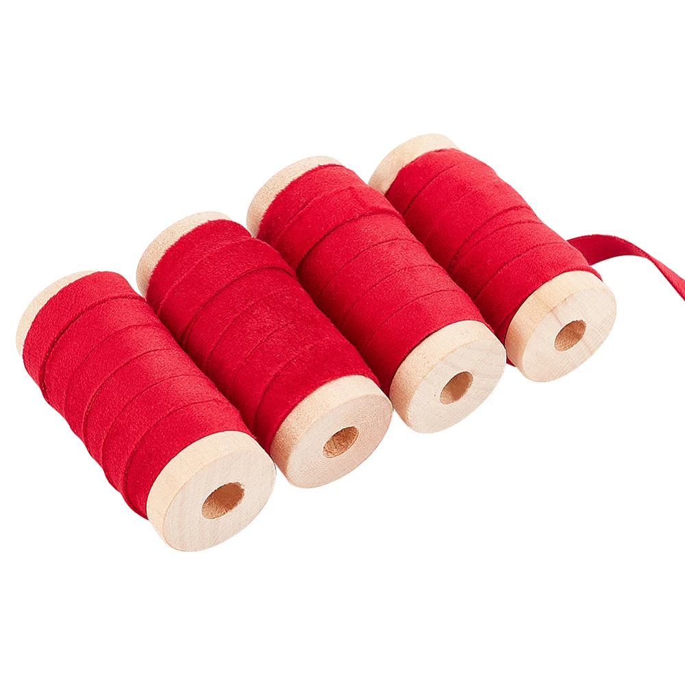 

Velvet Ribbon for Bowknot Making Flat Crimson 3/8 inch(10mm) 4.92 Yards(4.5m)/Roll