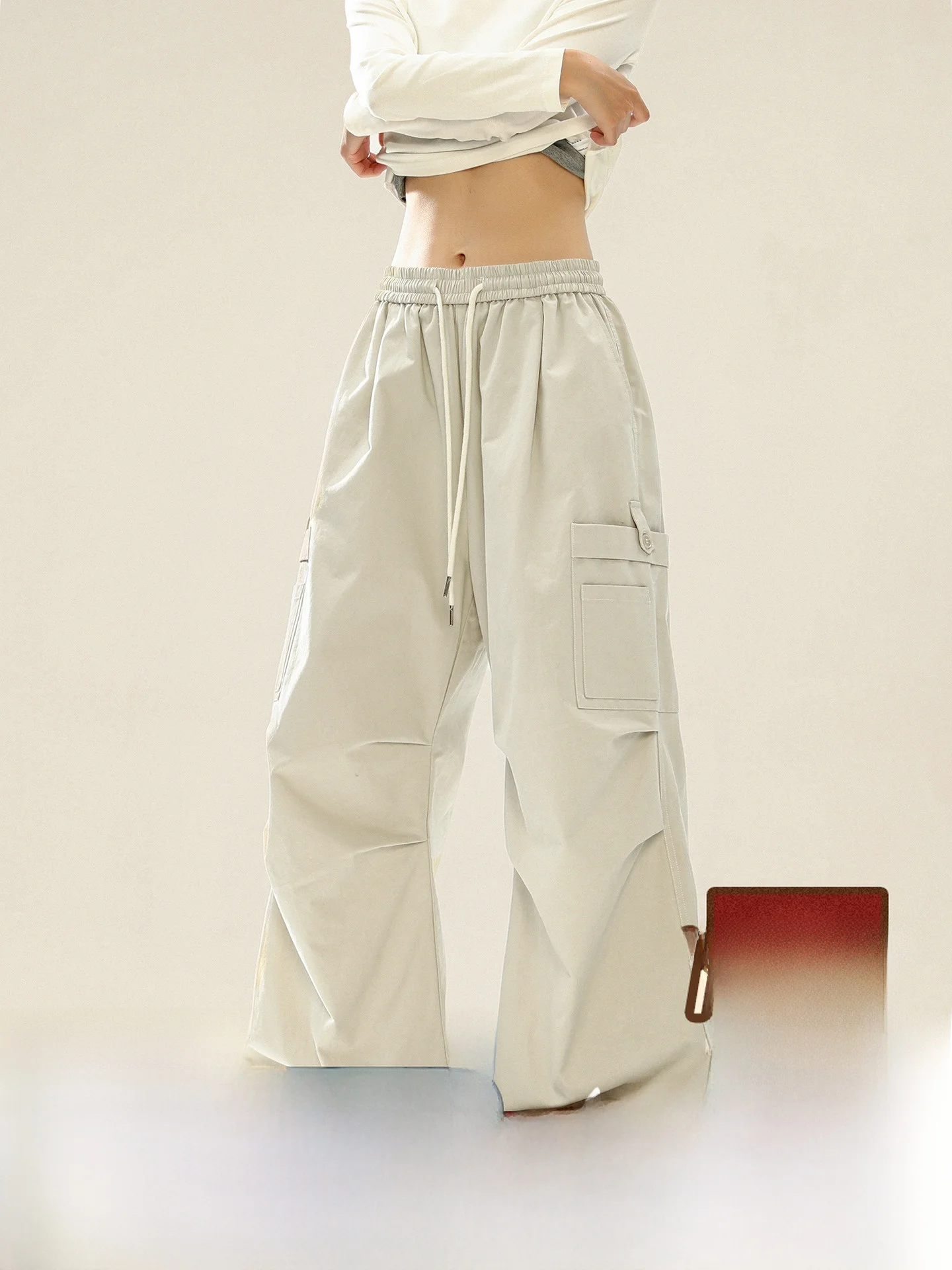 

American Sle Loose Straight Leg Cotton Work Trousers Men's Casual Long Pants Spring Autumn Trendy Brand Youthful Leisure