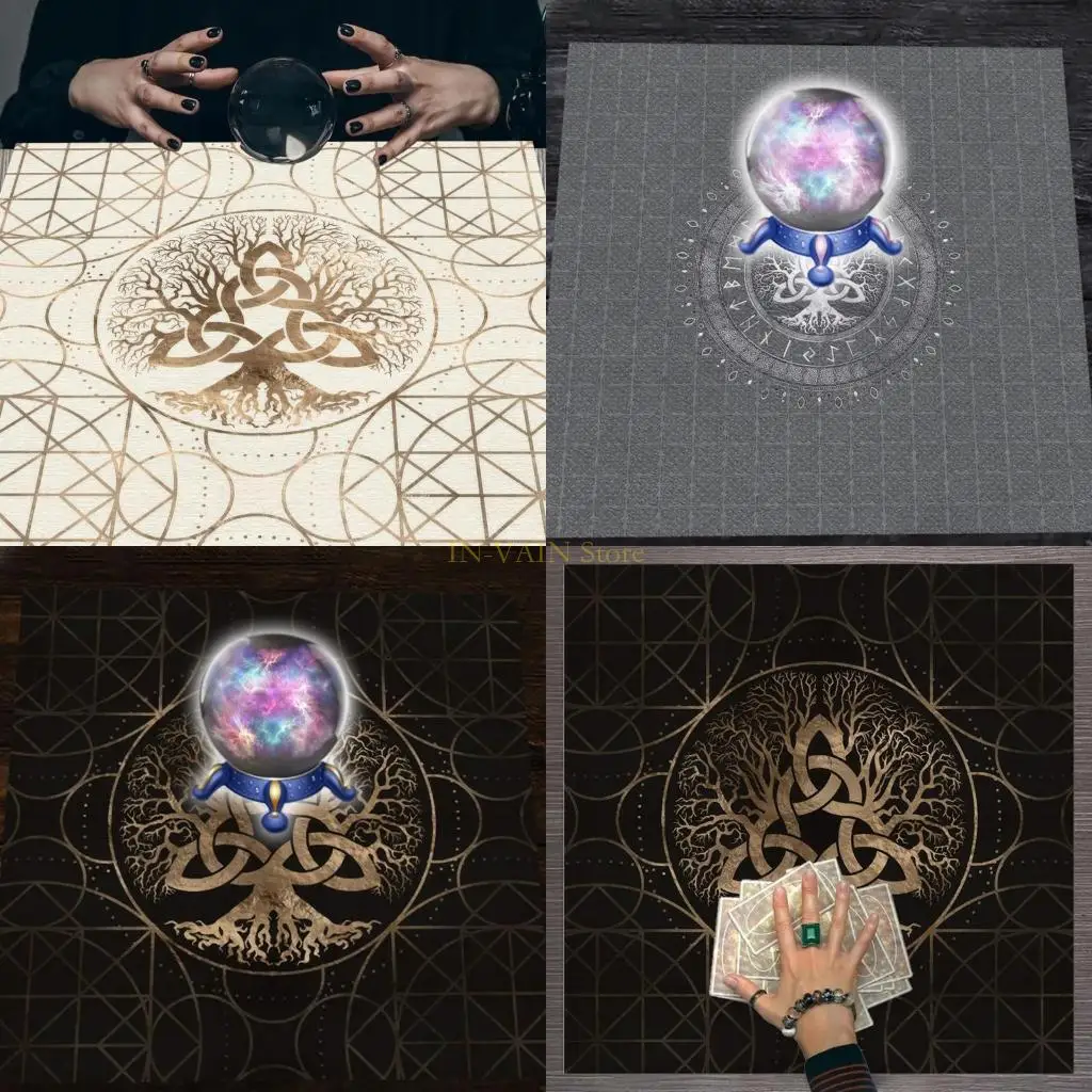 

M5TC Square Flannelette Tarots Altar Clate Board Pad Pad Astrogical Oracles Cover Card Card Mat Divinations Tablecloth