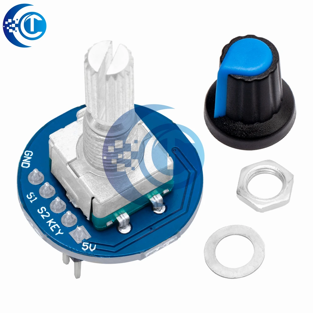 KY-040/RV09/EC11 Compatible 360° Rotary Encoder - Analog Knob Module for Arduino with Knob Caps