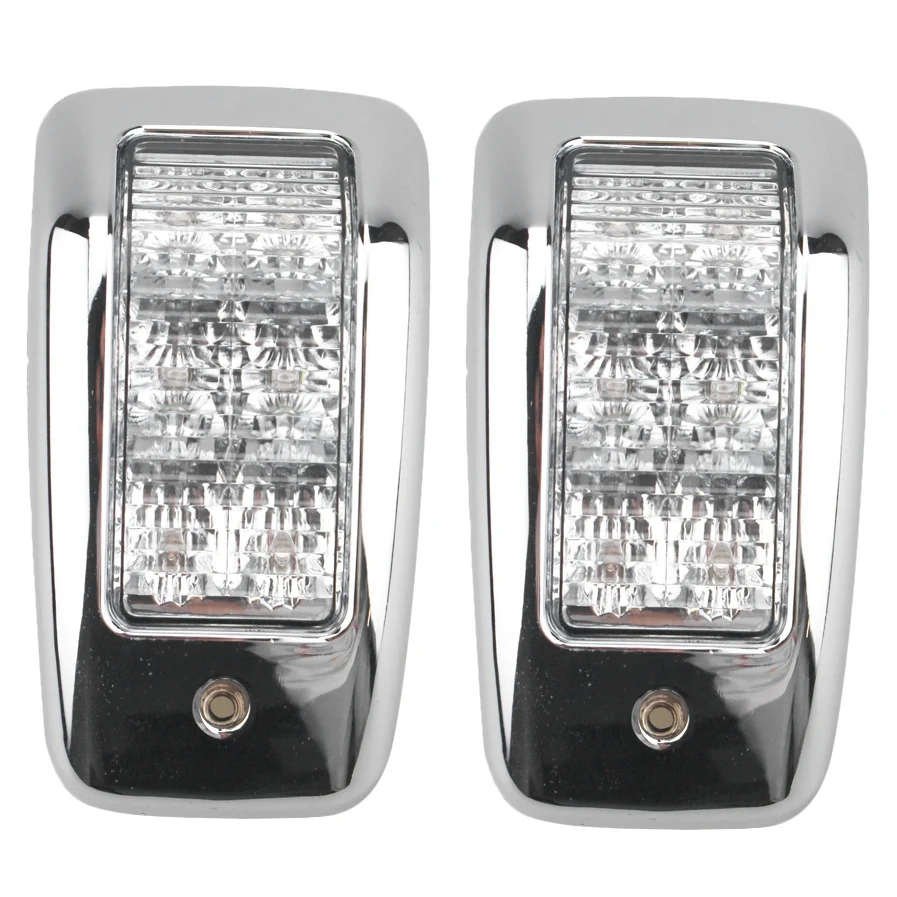 Car LED Roof Ceiling Lamp 2Pcs Electroplated Roof Lamp Marker Light 6LEDs for Truck Trailer