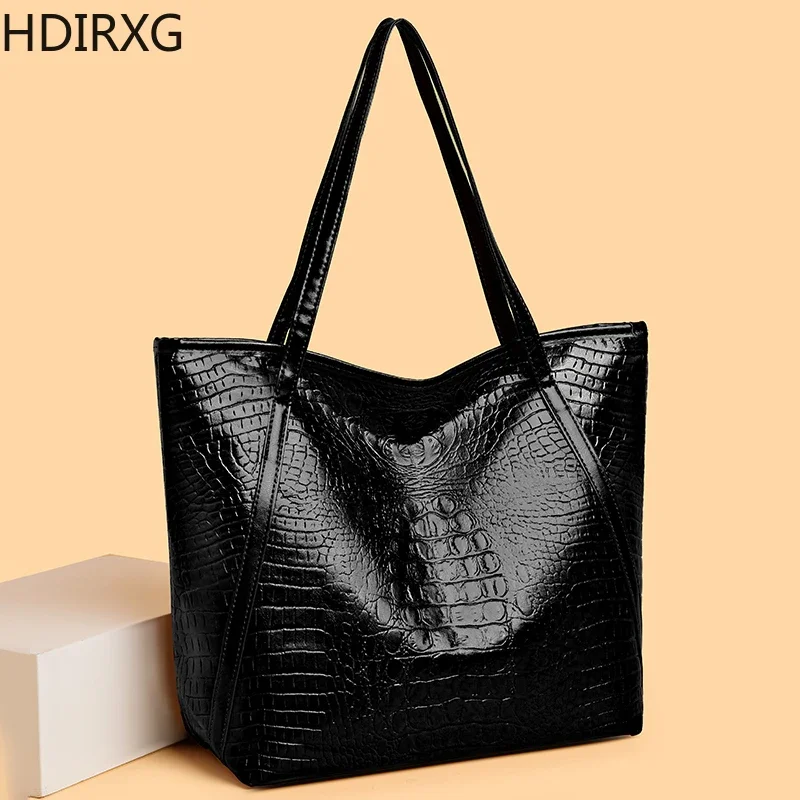 Bolso de hombro de gran capacidad para mujer, bolso de mano de PU para viajes, bolsos de mano casuales con cremallera, moda de otoño, compras que combinan con todo