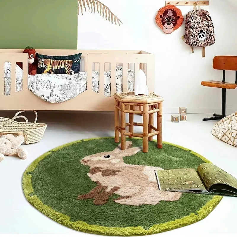 Cute Cartoon Panda Round Carpets for Bed Room Decoration Rugs Living Room Plush Carpet Home Fluffy Area Rug Thicken Floor Mat