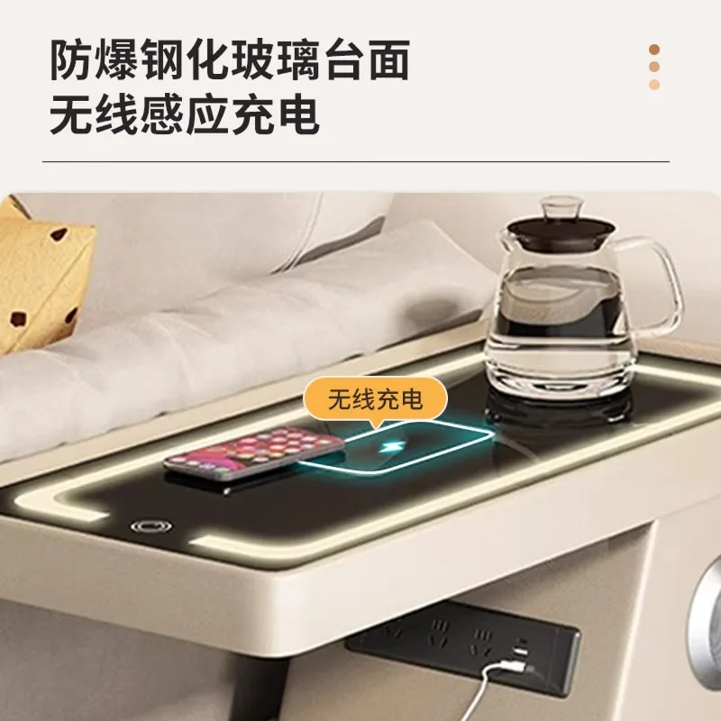 Factory Direct 2026 Sofa side cabinet Multifunctional smart locker Wireless charging Living room locker