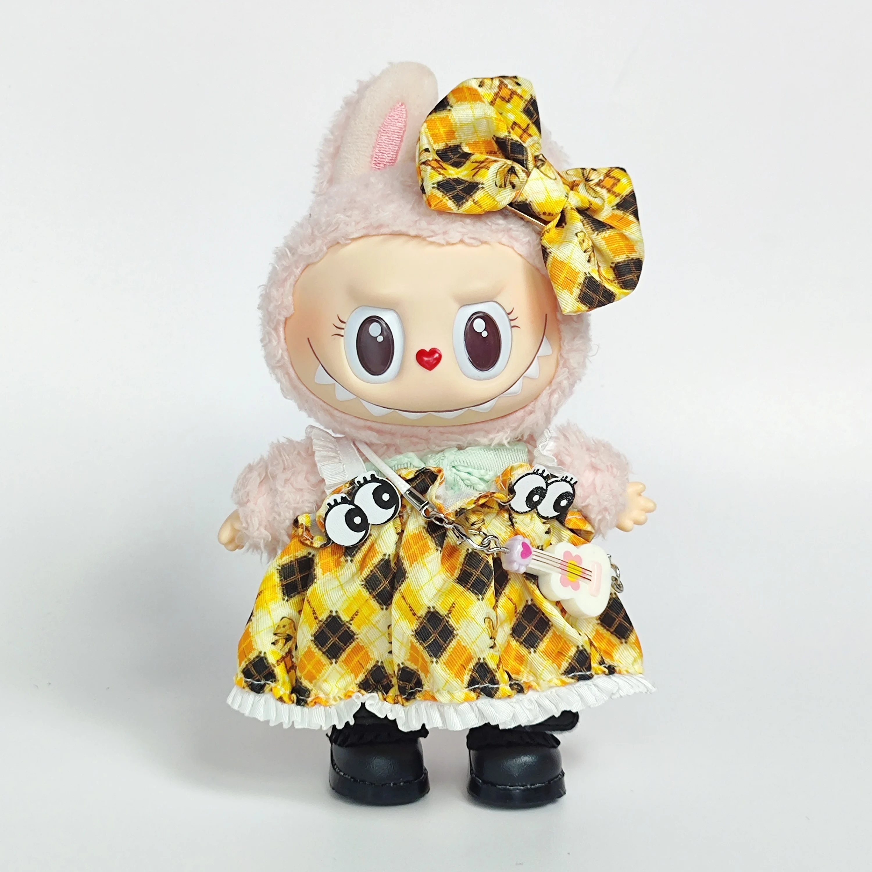 Mini Plush Doll Clothes, Idol Labubu Accessories v1 v2, Sitting Party, Sweet Chess Skirt Clothing Gifts