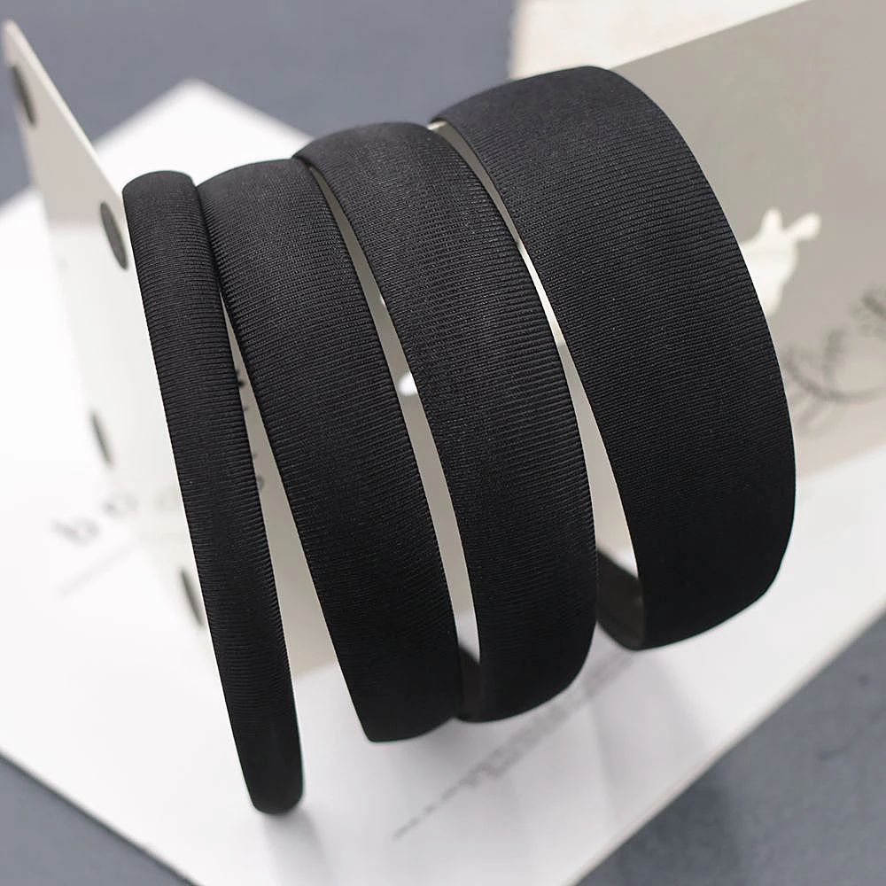 Korean cloth thread hair hoop women's black wide narrow head hoop anti slip pressure hair clip simple classic basic hair accesso