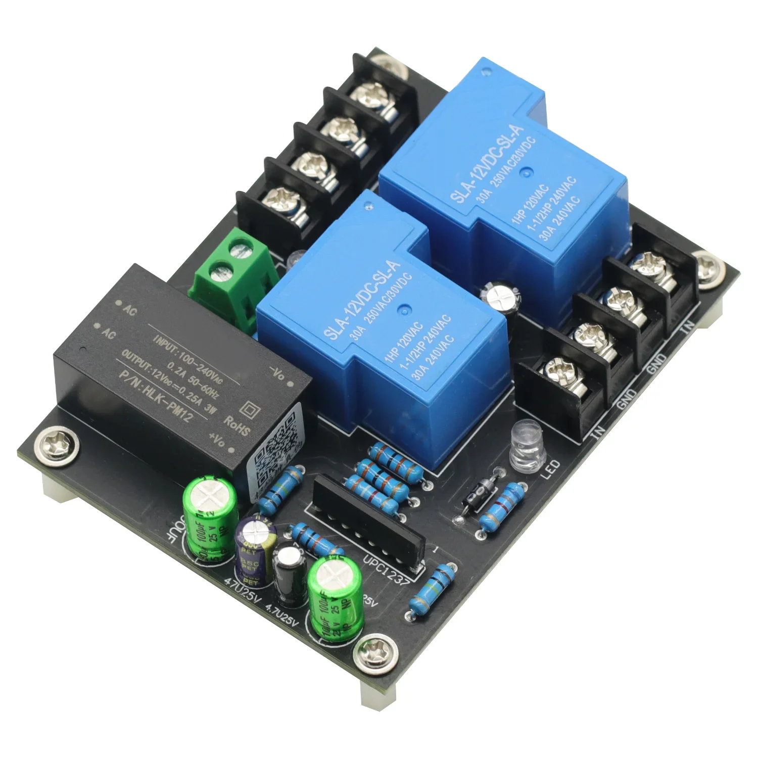 UPC1237 30A Audio Amplifier Speaker Protection Board With Power Integrated AC 85V-265V