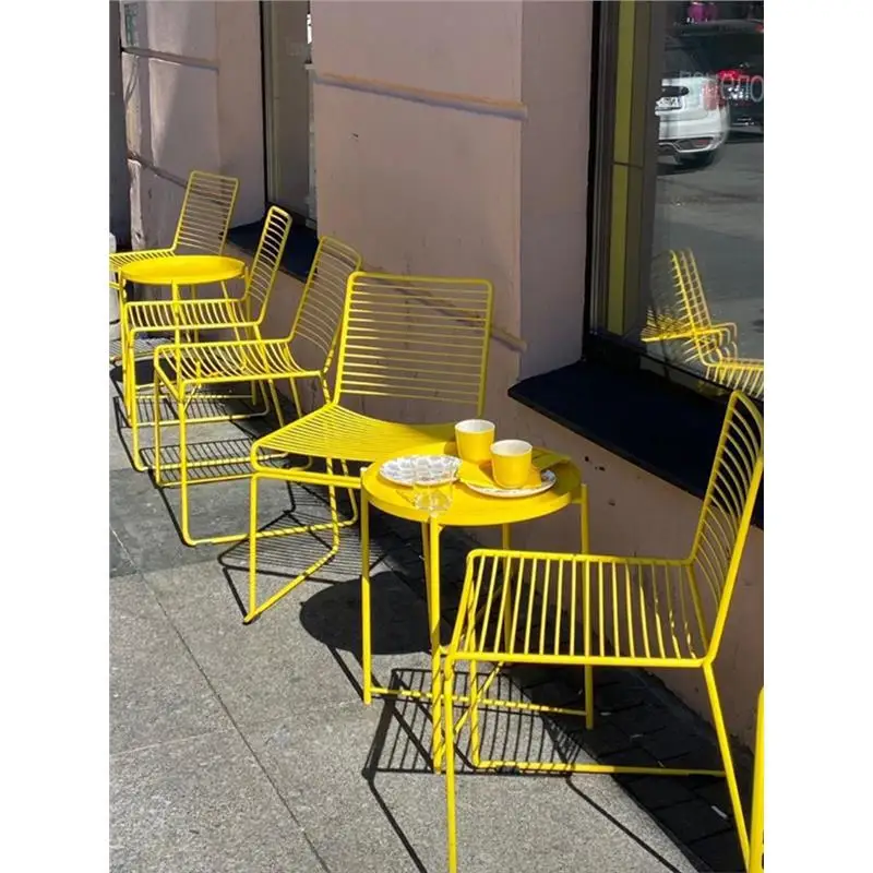 

Color dopamine Nordic outdoor tables and leisure chairs bar dining milk tea coffee shop home Internet celeb