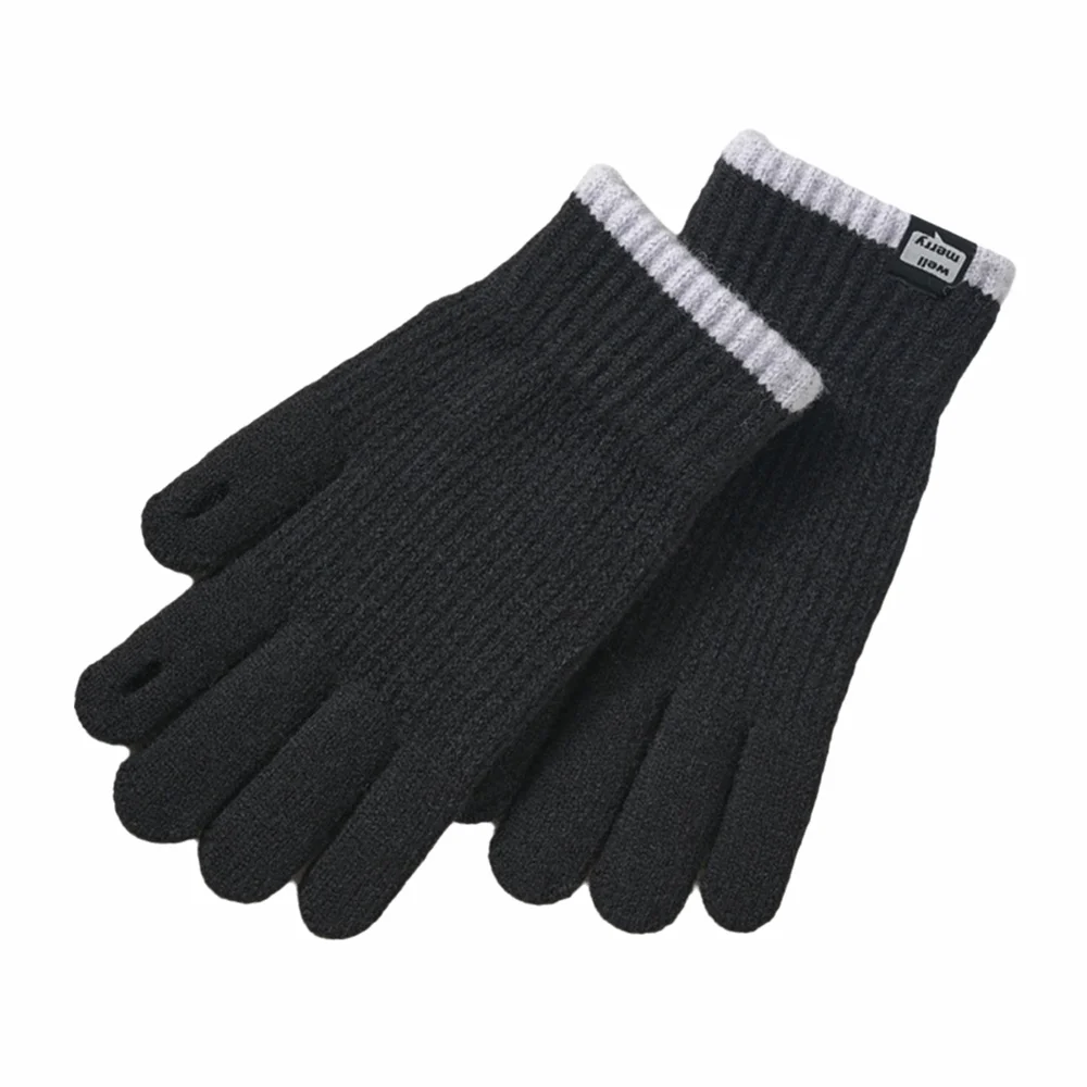 New Warm Knitted Gloves Thumb Opening Cold Protection Touchscreen Gloves Full Finger Gloves Cold Weather Wear