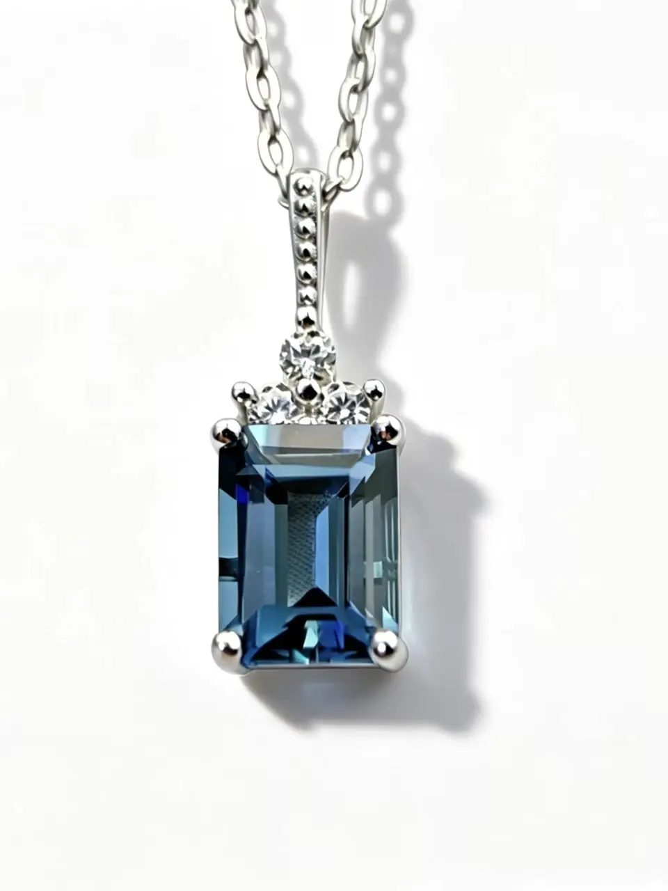 london-blue-topaz-s925-silver-pendant-women's-simple-square-cut-gemstone-pendant-high-end-feelings-color-gem-jewelry