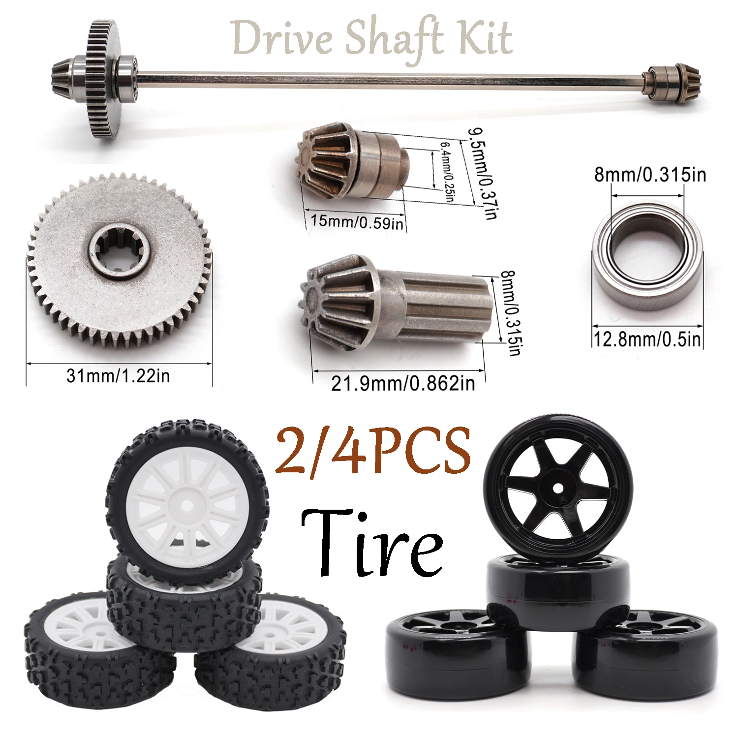 

Аксессуары для радиоуправляемых автомобилей, резиновые колеса TPR, шины, приводной вал, дифференциал для MJX Hyper Go 14301 14302 1/14, радиоуправляемый дрифт-грузовик, багги
