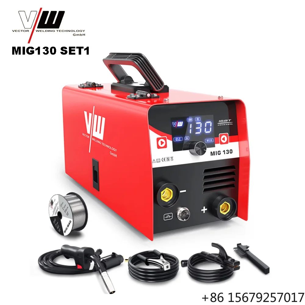 VECTOR No Gas TIG MIG MMA Welding Machine Germany France Italy Spain Free Shipping 3IN1 220V Welders MIG130