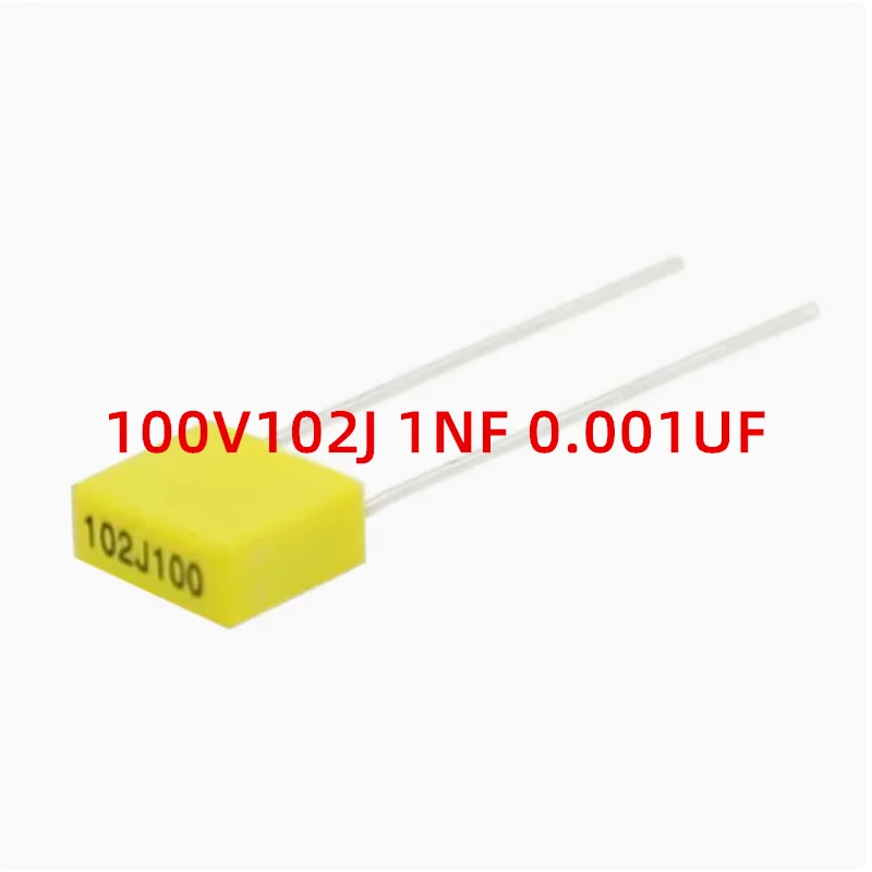 10PCS capacitor de correção 100V 102J 103J 104J 105J 222J 223J 224J 332J 333J 334J 472J 473J 474J 683J distância do pé 5MM
