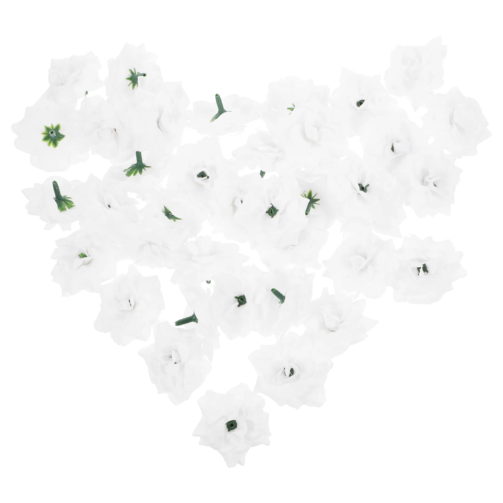 

50pcs Artificial Roses White 45x30mm Silk Rose Wedding Decoration Bulk Fake Flower Craft Project Embellishment Simulated Flowers