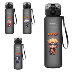 NARUTO Water Bottle Large Capacity Drinking Cup 560ML Portable Adult Outdoor Sports Plastic Water Cup Fitness Bottle Gift