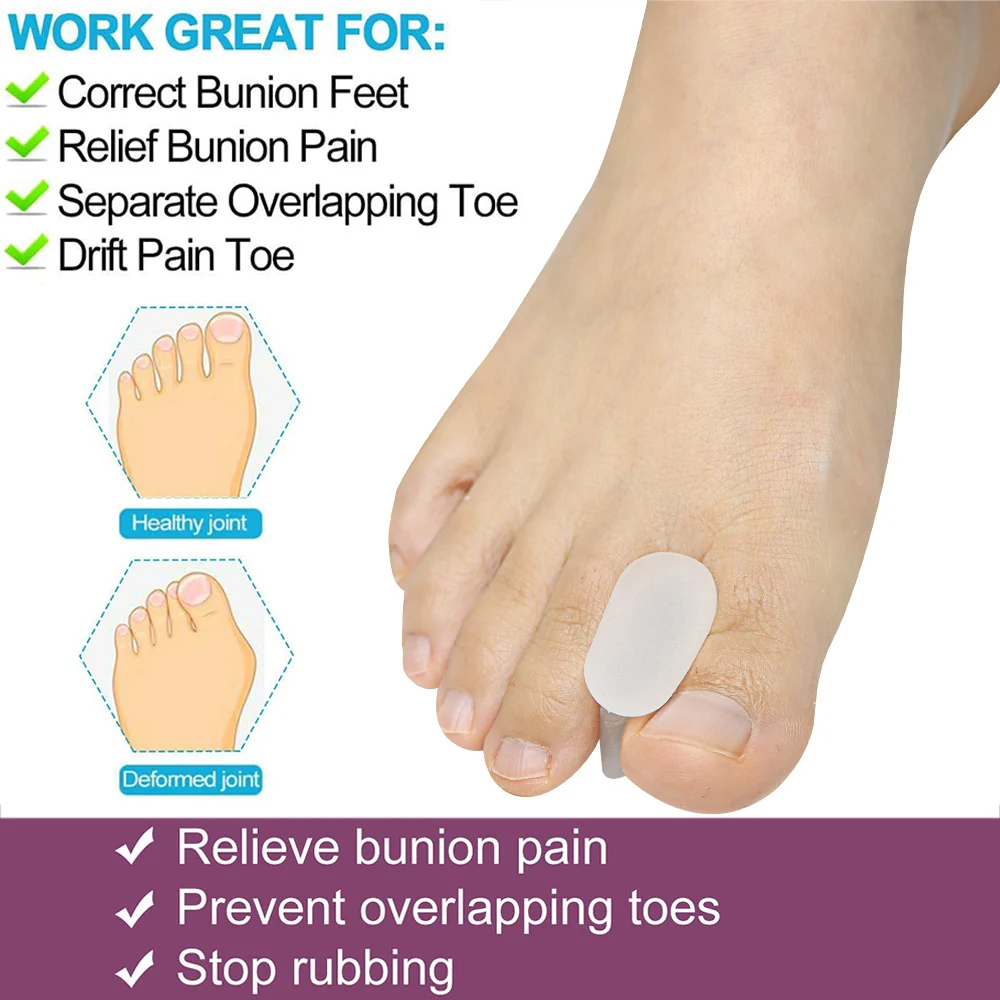 ペックスメン 2/4個入り トゥースペーサー セパレーター 外反母趾矯正 ジェル トゥープロテクター 重なり合う指を矯正するための男性と女性用