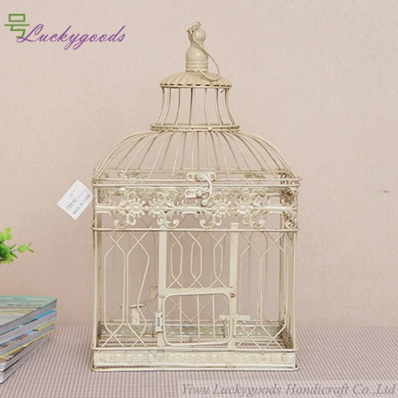 LBC144 Square Shape Decoration Vintage Wedding Bird Cage Wrought Iron In Set CARRIERS Pet Cages Carriers & Houses Solid Stocked