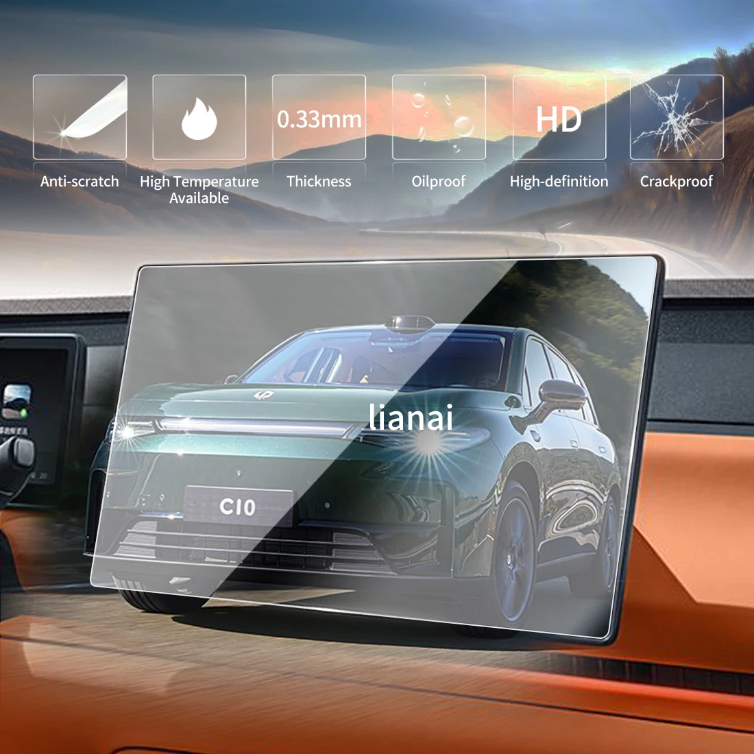 Screen Protector for 25 Leapmotor C10 Tempered Glass display Navigator Car Stickers Fingerprint-resistant supplies interior