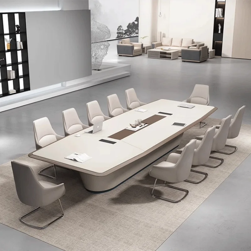 High-grade Paint Conference Table Long Table Large And Medium-sized Office Simple Modern Conference Table Training Negotiation T