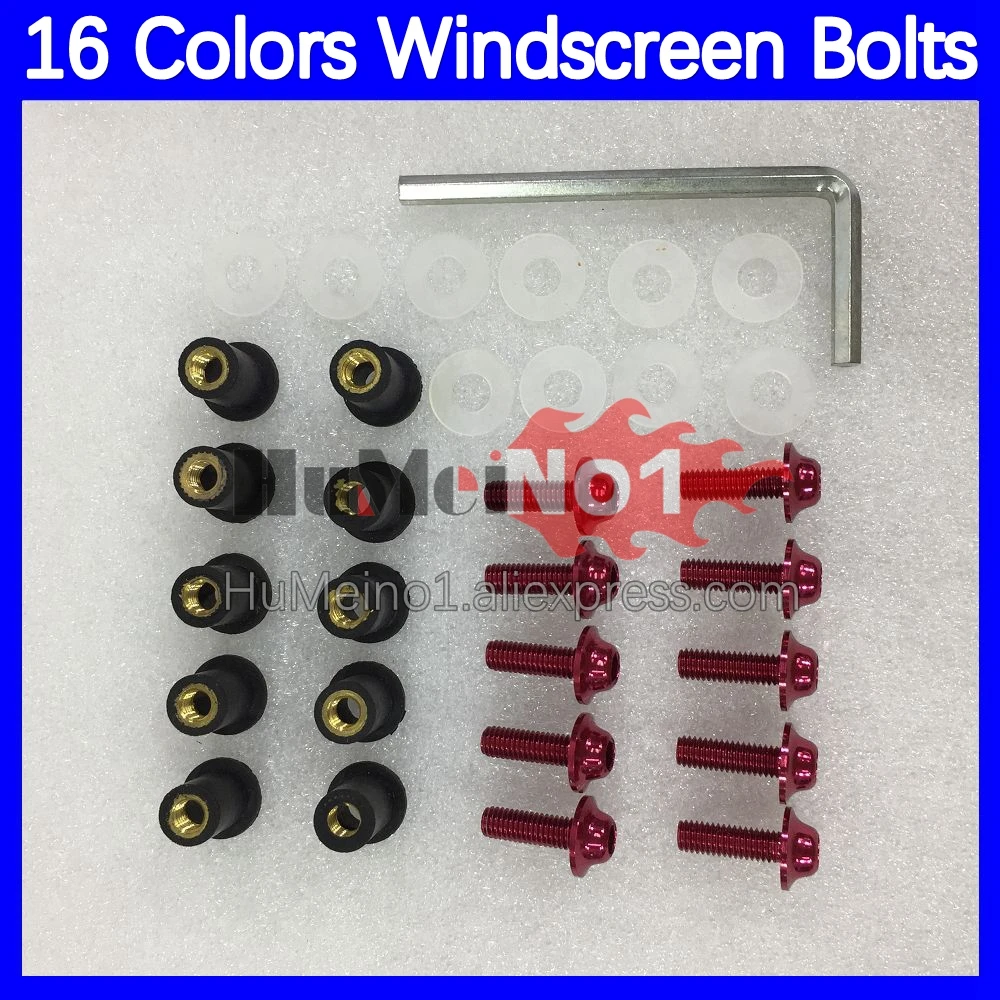 31pcs Motorcycle Windscreen Bolts For KAWASAKI NINJA ZZR1400 ZZR ZX 1400 CC ZZR-1400 06 07 08 09 10 11 Windshield Screws Nuts