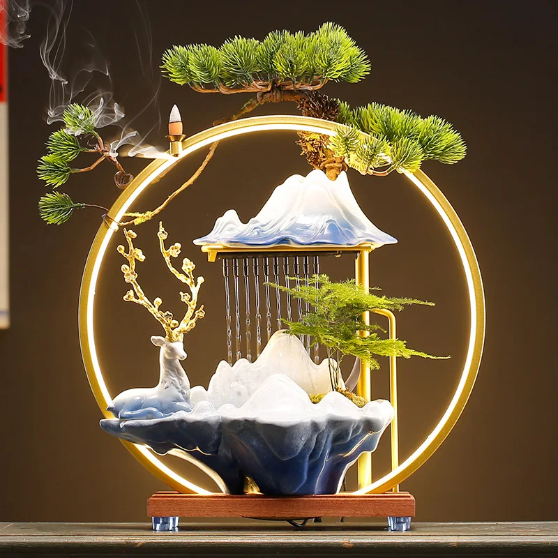 Chinese water charm decoration creative circulating water home decoration desktop housewarming opening gift box