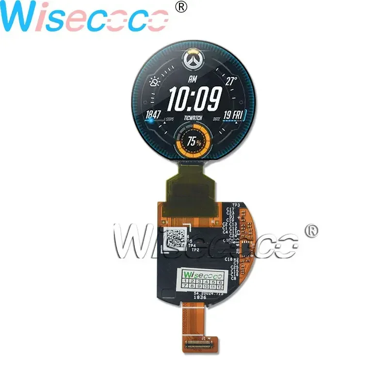 Wisecoco 1.2Inch 390*390 AM - OLED Display IPS Round Circle OLED Screen MIPI 30pins 10000:1 for DIY Tiny Display