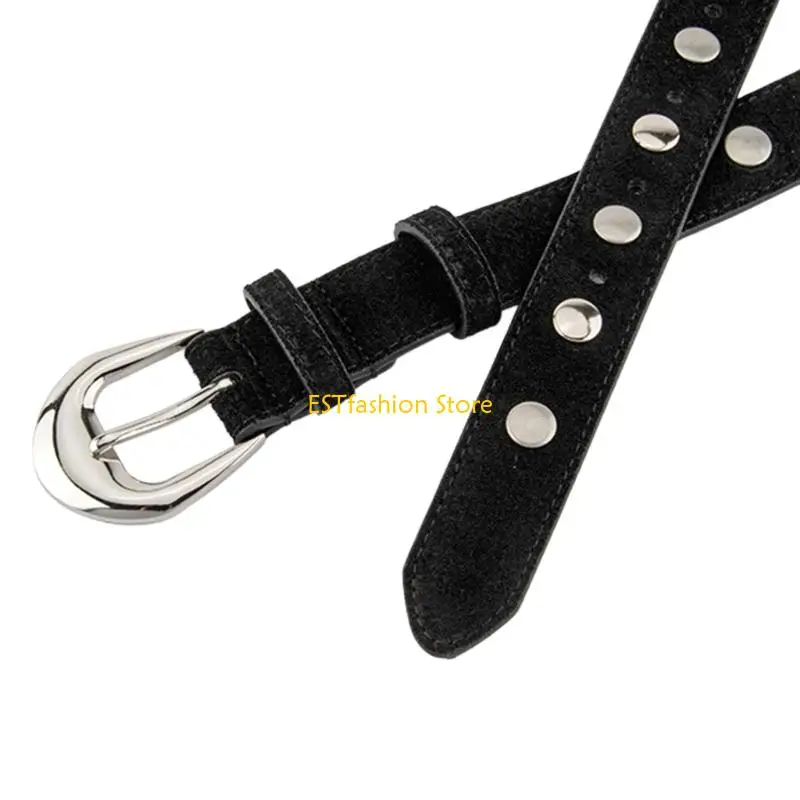 Y5GC Contemporary Design Belt Sash With Hollowed Eyelets For Business Casual