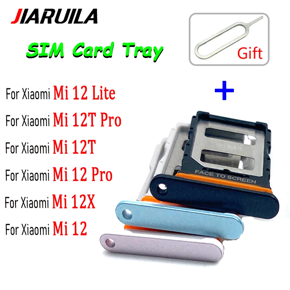 NEW For Xiaomi Mi 12 Lite 12T Pro 12X + Pin SIM Card Tray chip slot drawer Holder Adapter Accessories Replacement Part