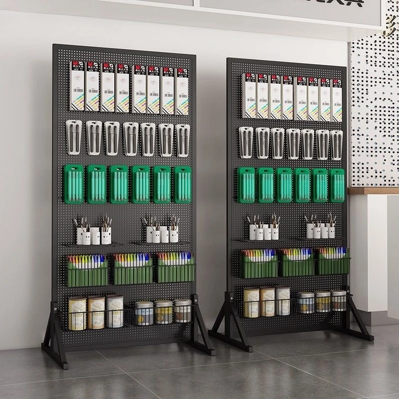Multifunctional hole plate shelf display rack storage movable standing with bracket stall artifact jewelry rack