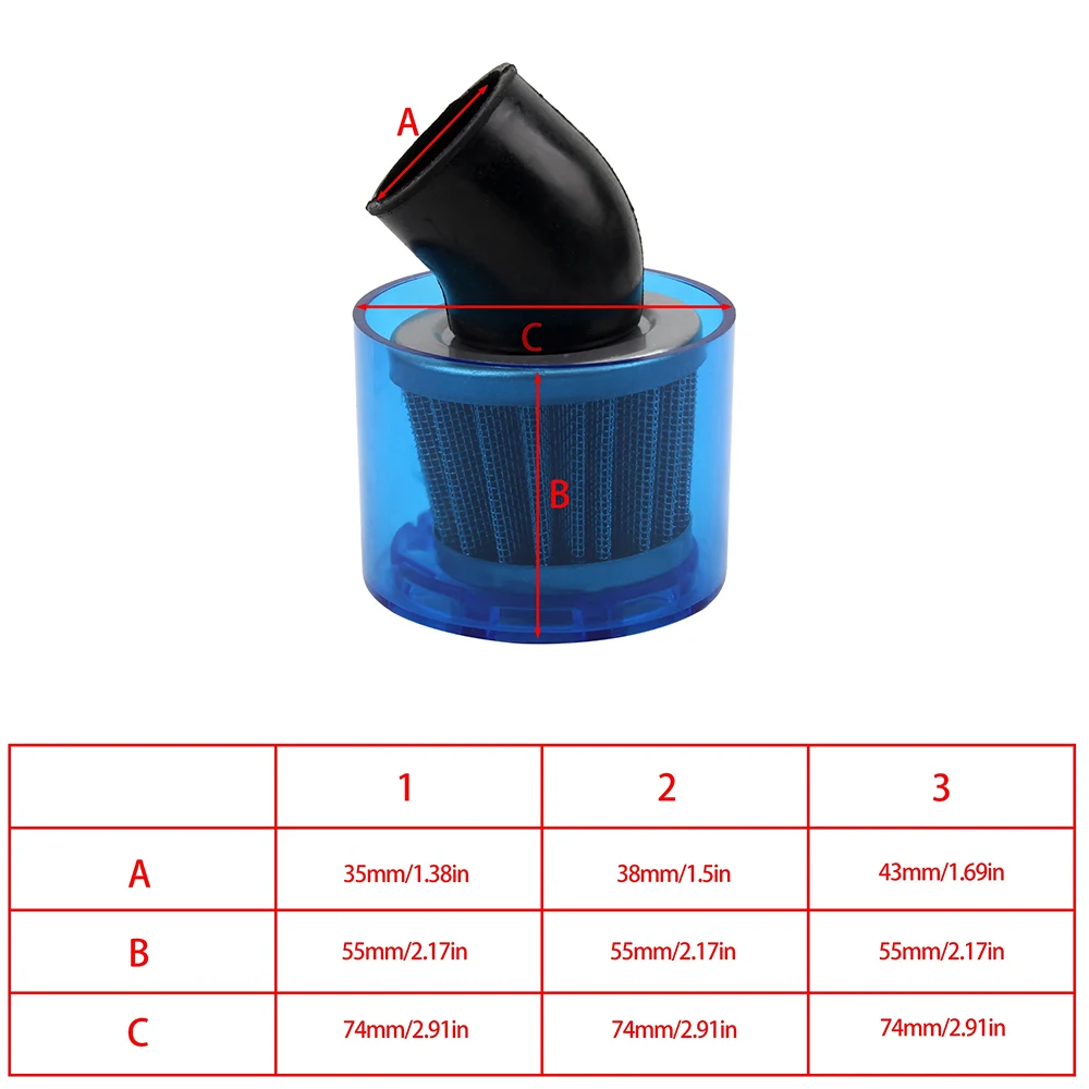 Universal Motorcycle 38mm 43mm Air Filters Stright Curved Right Angle Cleaner Splash Proof For ATV Pit Dirt Bike Accessories