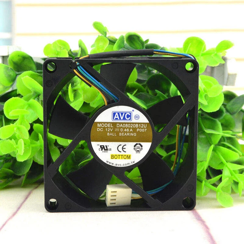 8CM DA08020B12U 12V 0.46A  4wire dual ball temperature control chassis fan