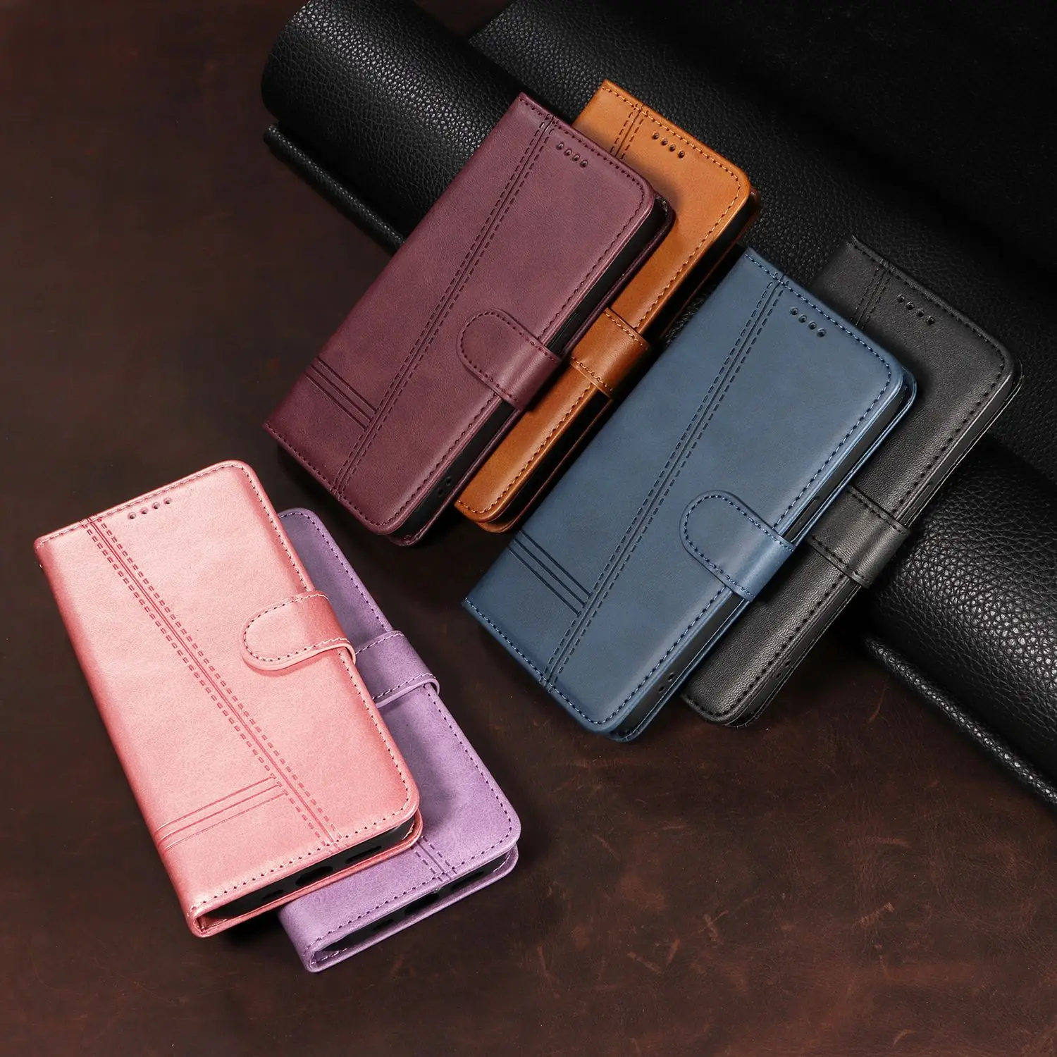 محفظة مغناطيسية بفتحة للبطاقات حافظة جلدية لهاتف OPPO Realme Narzo 50A 50i Prime N63 60 70 4G 5G P1 Pro GT 6 6T Note 50 #6