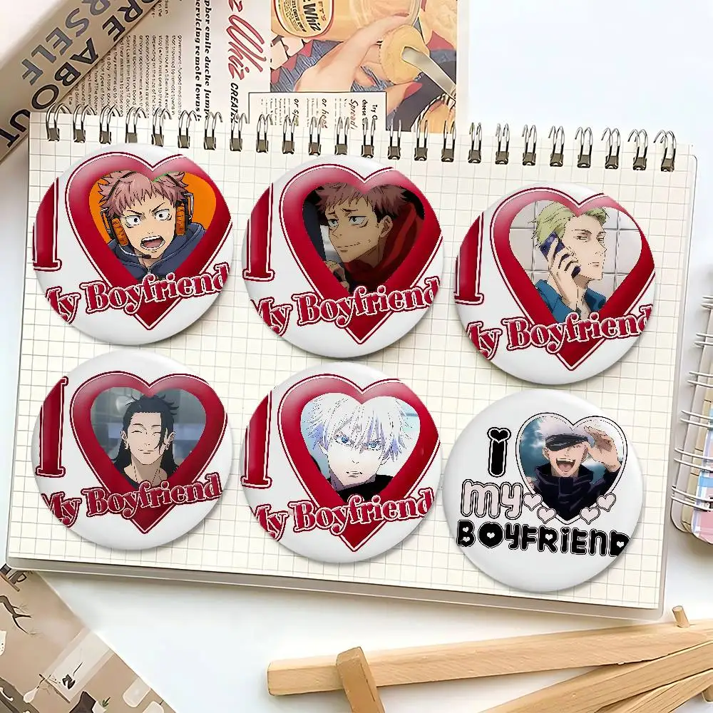 أنا أحب صديقي A-Jujutsu Kaisen شارات صفيح لينة زر دبوس بروش شارة معدنية مخصصة مجوهرات اكسسوارات قبعة حقيبة التلبيب #5