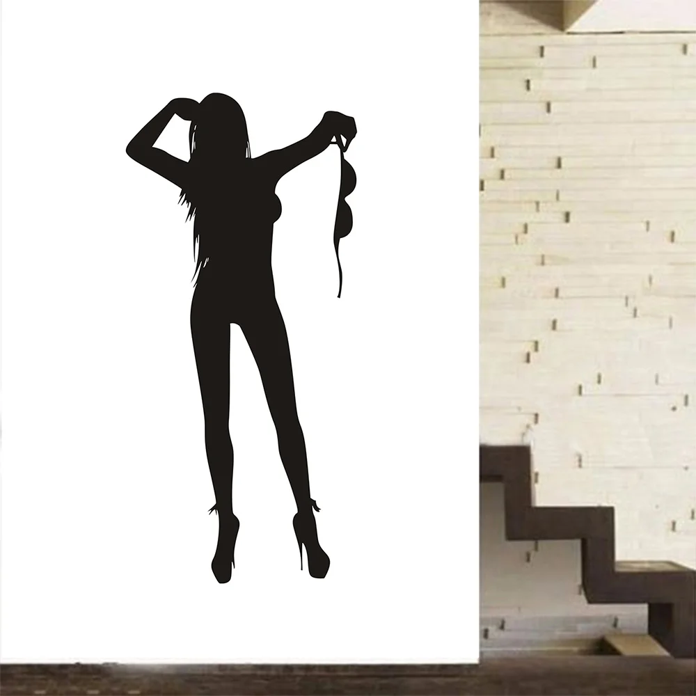 SEXY LADY Vinyl Wall art room Sticker wall decal silhouette woman standing mural wallpaper
