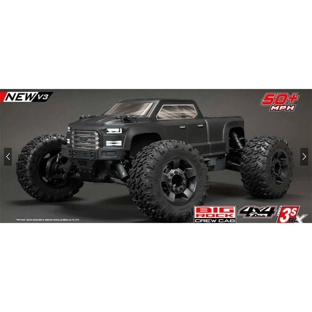 ARRMA New V3 1/10 4WD RC Альпинистский автомобиль Электрический 3S Big Rock Crew Cab Monster Truck Модель внедорожника с дистанционным управлением