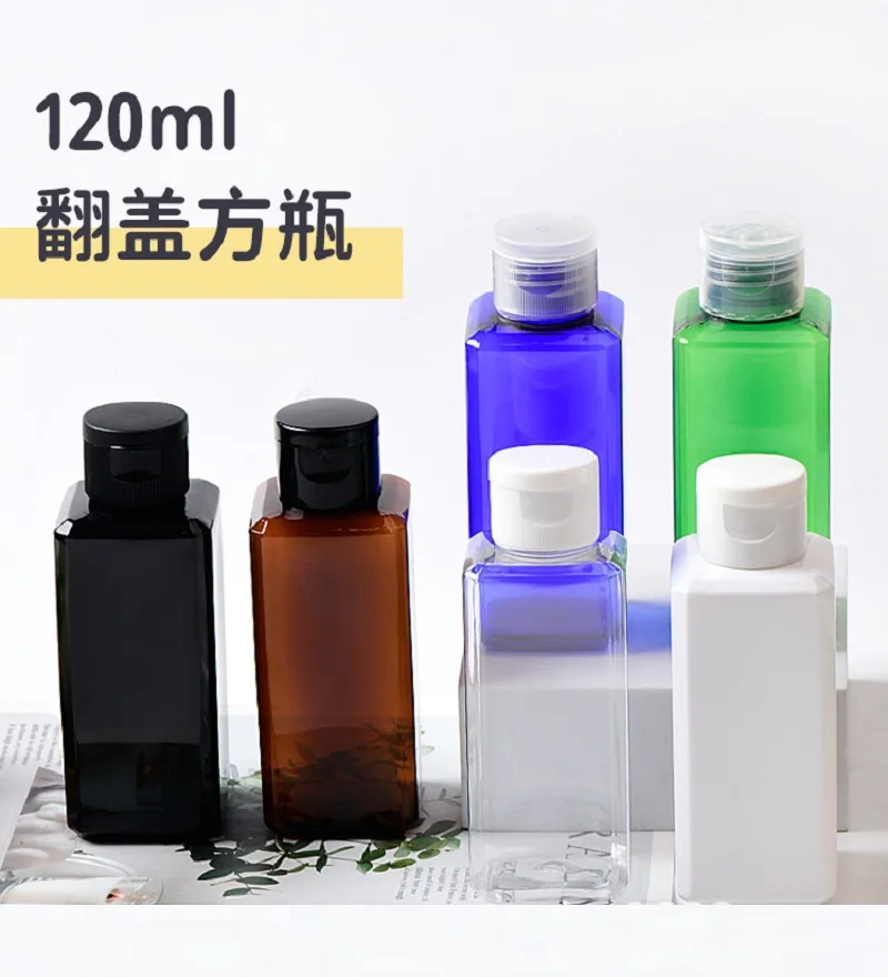 120ml plastic square PET BOTTLE toilet water lotion emulsion serum essential toner serum foundation skin care cosmetic packing