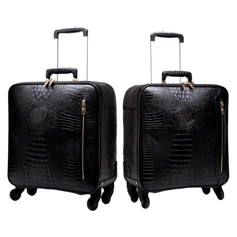 ​ ​ Koper Bisnis Kulit Sapi Asli Bagasi Perjalanan RETRO dengan Kunci TSA Di Roda 20 Inci Jinjing untuk Pria